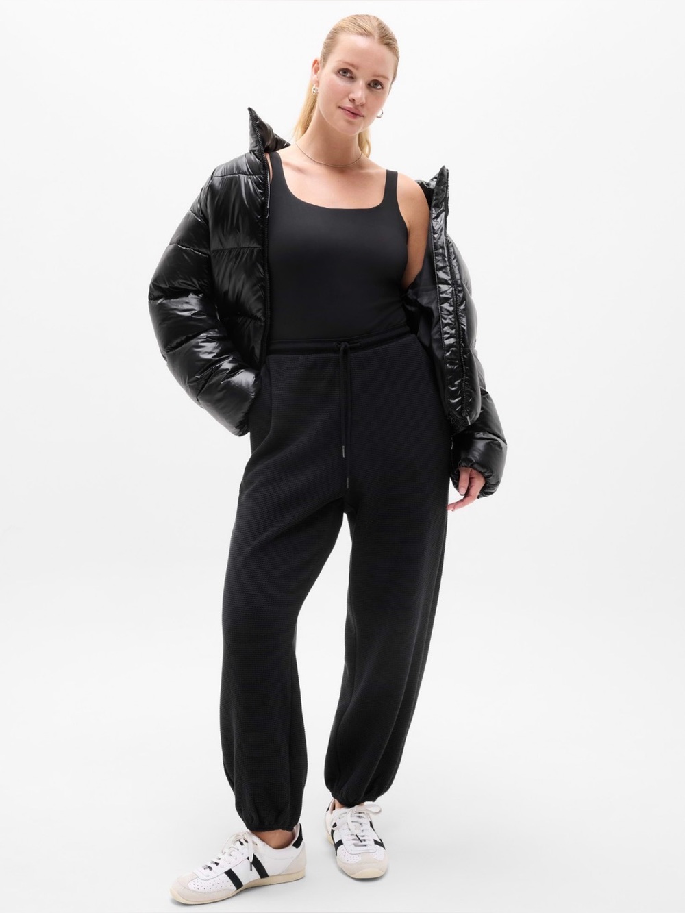 NWT Athleta Tranquil Black Waffle Jogger Sz 2X